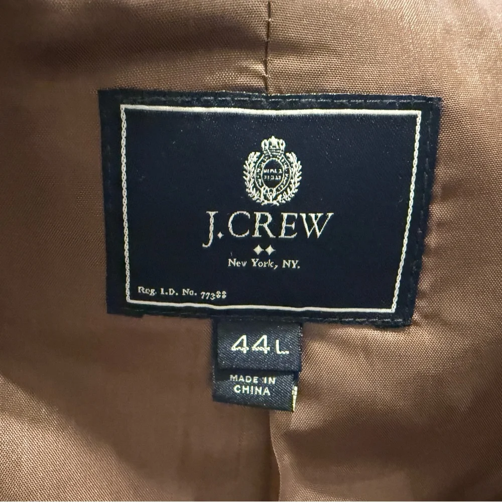 J.Crew Ludlow Wool Yorkshire Tweed Blazer Jacket Men Size 44L Brown Herringbone - Picture 3 of 10